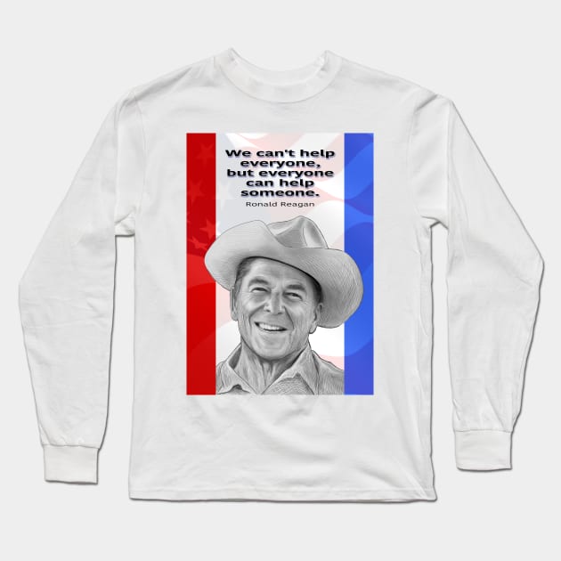 Ronald Reagan Long Sleeve T-Shirt by Lines